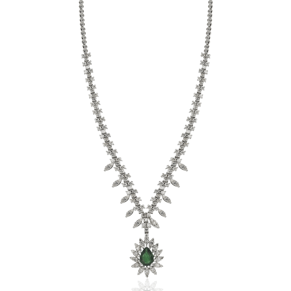 3,62 Ct. Diamond Emerald Pendant